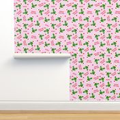 Stuck on you - Cactus Valentines - dark green on light pink C18BS