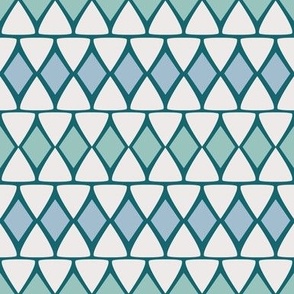 Rhombus  / medium scale / turquoise rhombus geometric stripes 