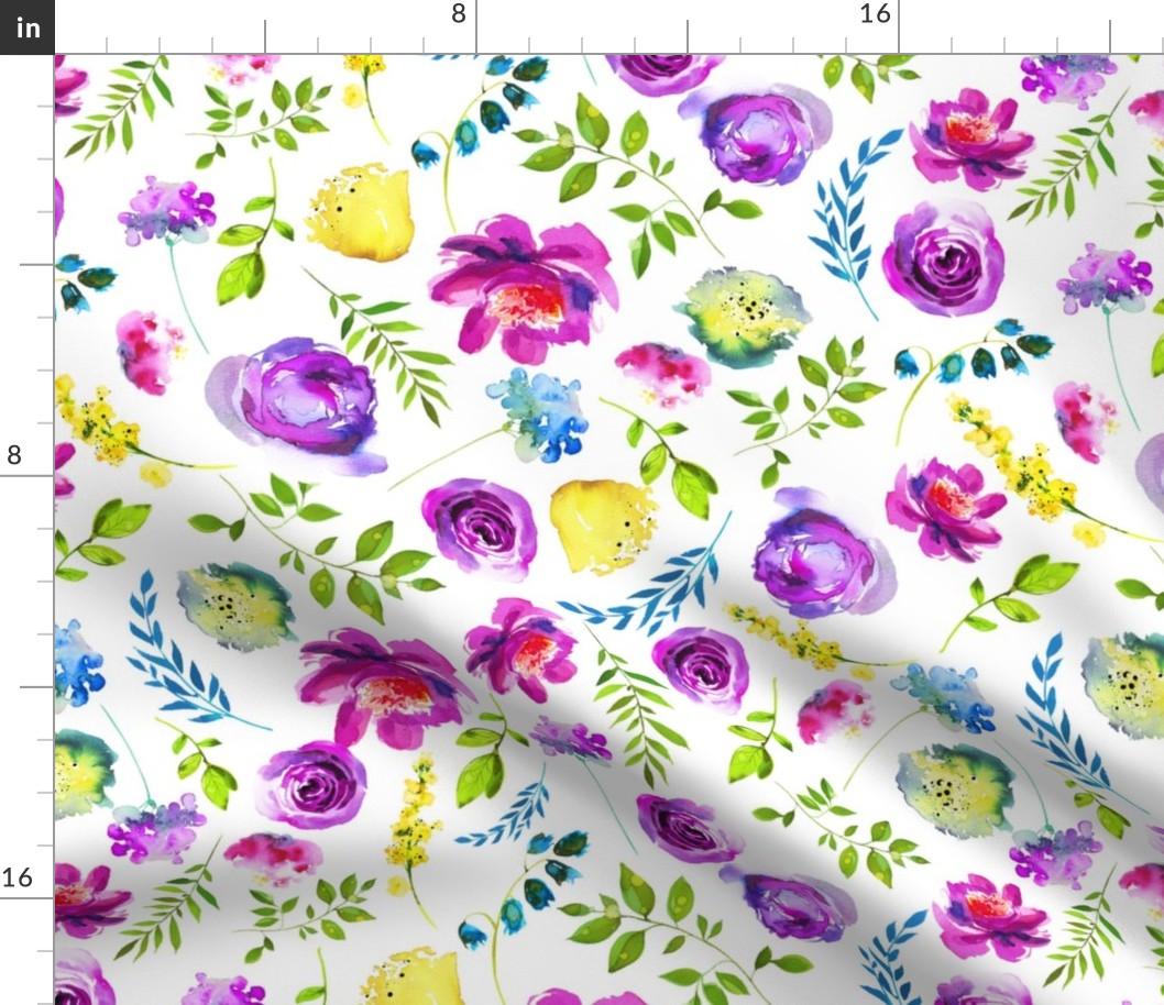 Lila Purple and Yellow Floral 