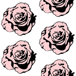 Pop art style black and pink rose