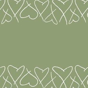 Hearts | White on Green