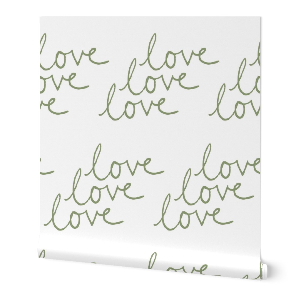 love | Green on White