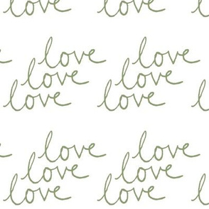 love | Green on White