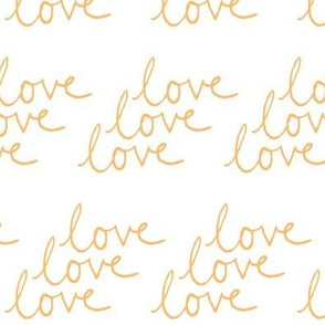 love | Yellow on White