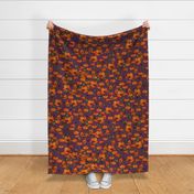 Orange poppy repeat dark magenta - medium