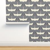 Whooping Crane Migration - Smoke - Larger (428 pixels) (12"Wallpaper Repeat)