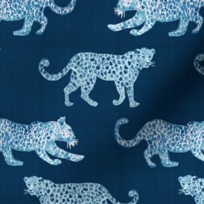 Leopard Parade Blue on Blue