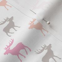 Canadian winter animals woodland Scandinavian moose deer pastel pink girls