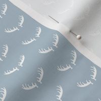 Winter wonderland reindeer and moose antlers Canadian abstract Christmas design ice blue boys 