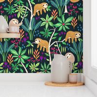 Hand Painted Sloth Forest