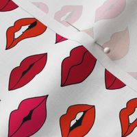 lips pattern fabric - beauty and makeup fabric, girls valentines day fabric, kiss lips fabric - reds
