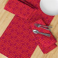 Raspberry + Orange Texture Dots in Hexagon Shape Fat Eighth // Bright + Playful Color with Geometric Floral and Botanical Motifs // Quilting Collection // Small Scale // ZirkusDesign