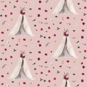 4" Christmas Teepee Floral // Cavern Pink
