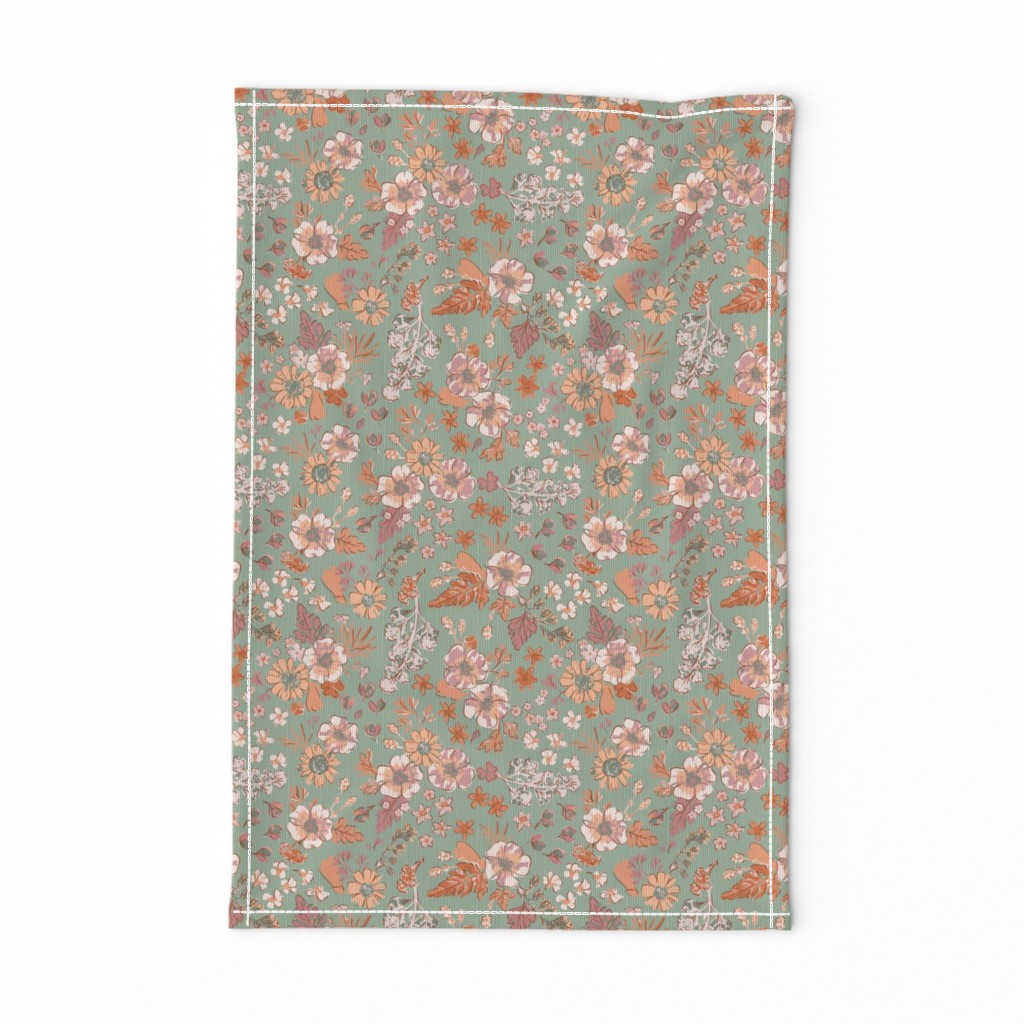 Autumn Floral - Mint Terracotta