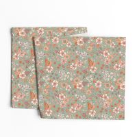 Autumn Floral - Mint Terracotta