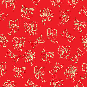 Red Christmas Pattern with Bows