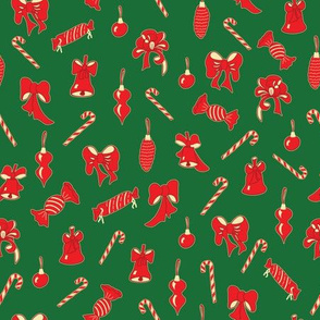 Christmas Pattern with Red Winter Holidays Decor