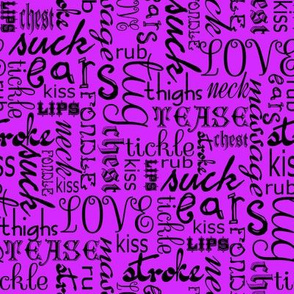 NSFW erotic words purple and black