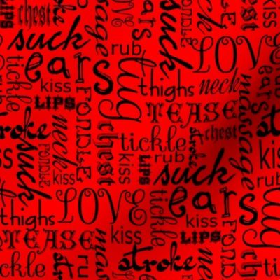 NSFW erotic words red and black