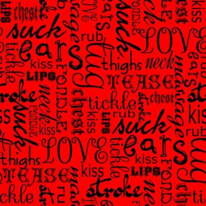 NSFW erotic words red and black