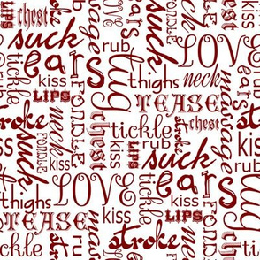 NSFW erotic words white and red