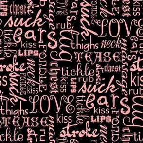 NSFW erotic words black and pink