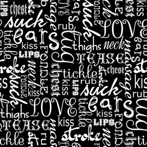 NSFW erotic words black and white