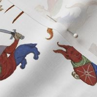 Medieval Creatures on White