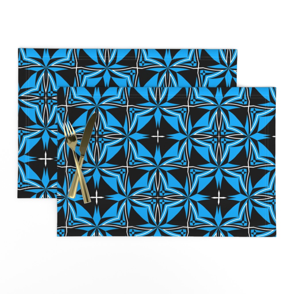 Chevron Mosaic Tile Blue Black