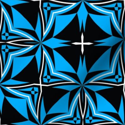 Chevron Mosaic Tile Blue Black