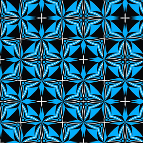 Chevron Mosaic Tile Blue Black