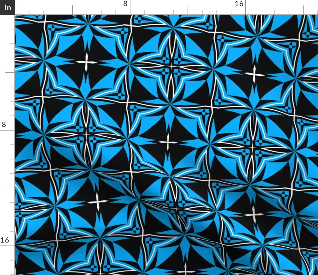 Chevron Mosaic Tile Blue Black