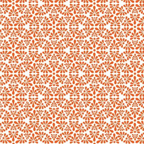 Small Talavera Fan Motif - Orange on White