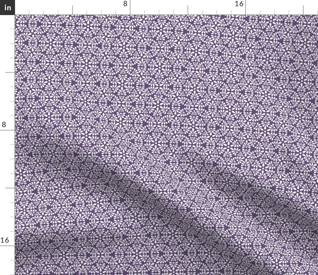 Small Talavera Fan Motif - White on Purple