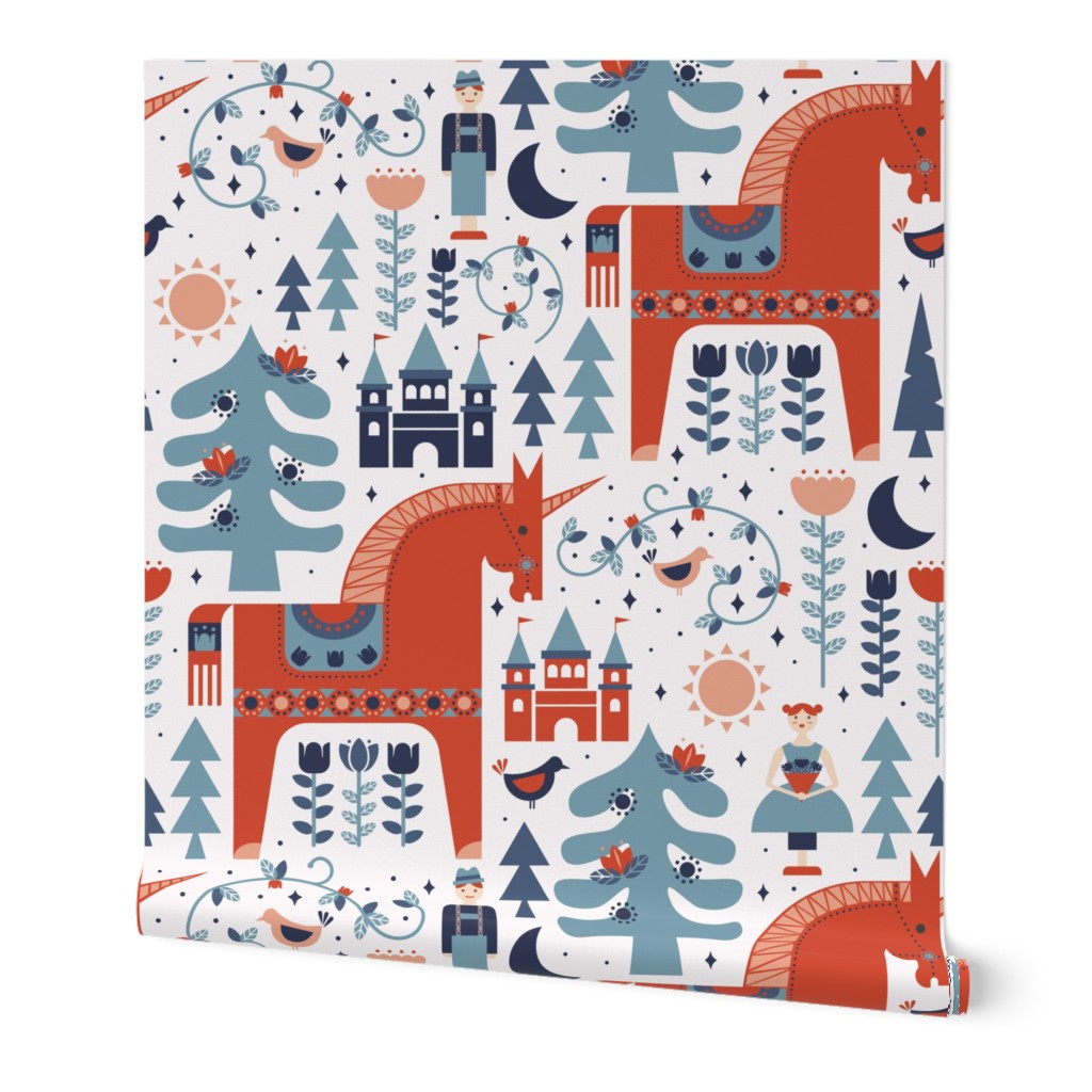 Scandinavian Fairy Tale Blue + Red