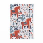 Scandinavian Fairy Tale Blue + Red