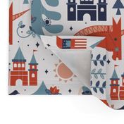 Scandinavian Fairy Tale Blue + Red