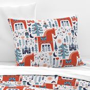 Scandinavian Fairy Tale Blue + Red