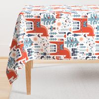 Scandinavian Fairy Tale Blue + Red