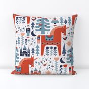 Scandinavian Fairy Tale Blue + Red