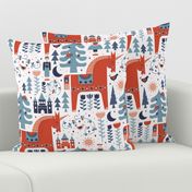 Scandinavian Fairy Tale Blue + Red