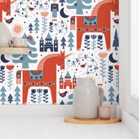 Scandinavian Fairy Tale Blue + Red