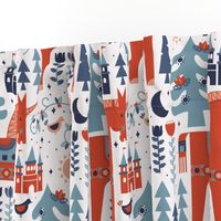 Scandinavian Fairy Tale Blue + Red