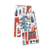 Scandinavian Fairy Tale Blue + Red