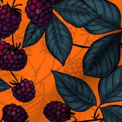 Blackberry hand  drawn pattern