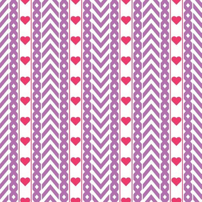 Chevron and Hearts Pattern