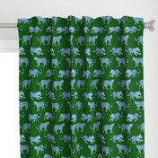 Leopard Parade Blue on Green