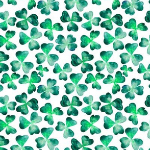 Emerald clover • watercolor nature pattern