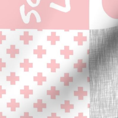 Nurse patchwork - aqua and pink - rotated