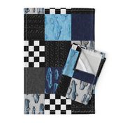 Muscle Car Patchwork - no words - ROTATED - blue and black